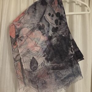 Artistic Nature Scarf in Pink and Black